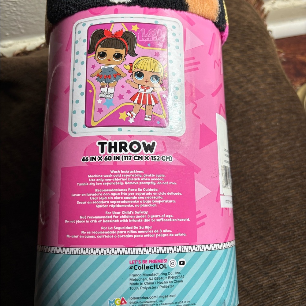 L.O.L. Surprise! Pink and Yellow Throw Blanket